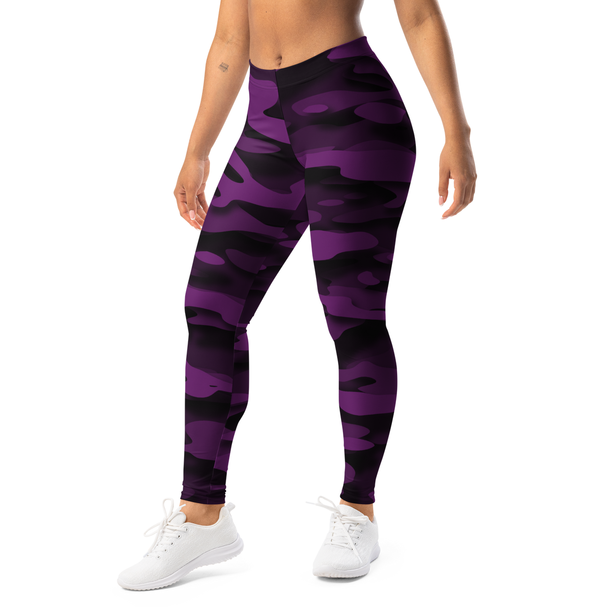 Gulf Relief Dahlia camouflage mid-rise comfort leggings, left-front view.