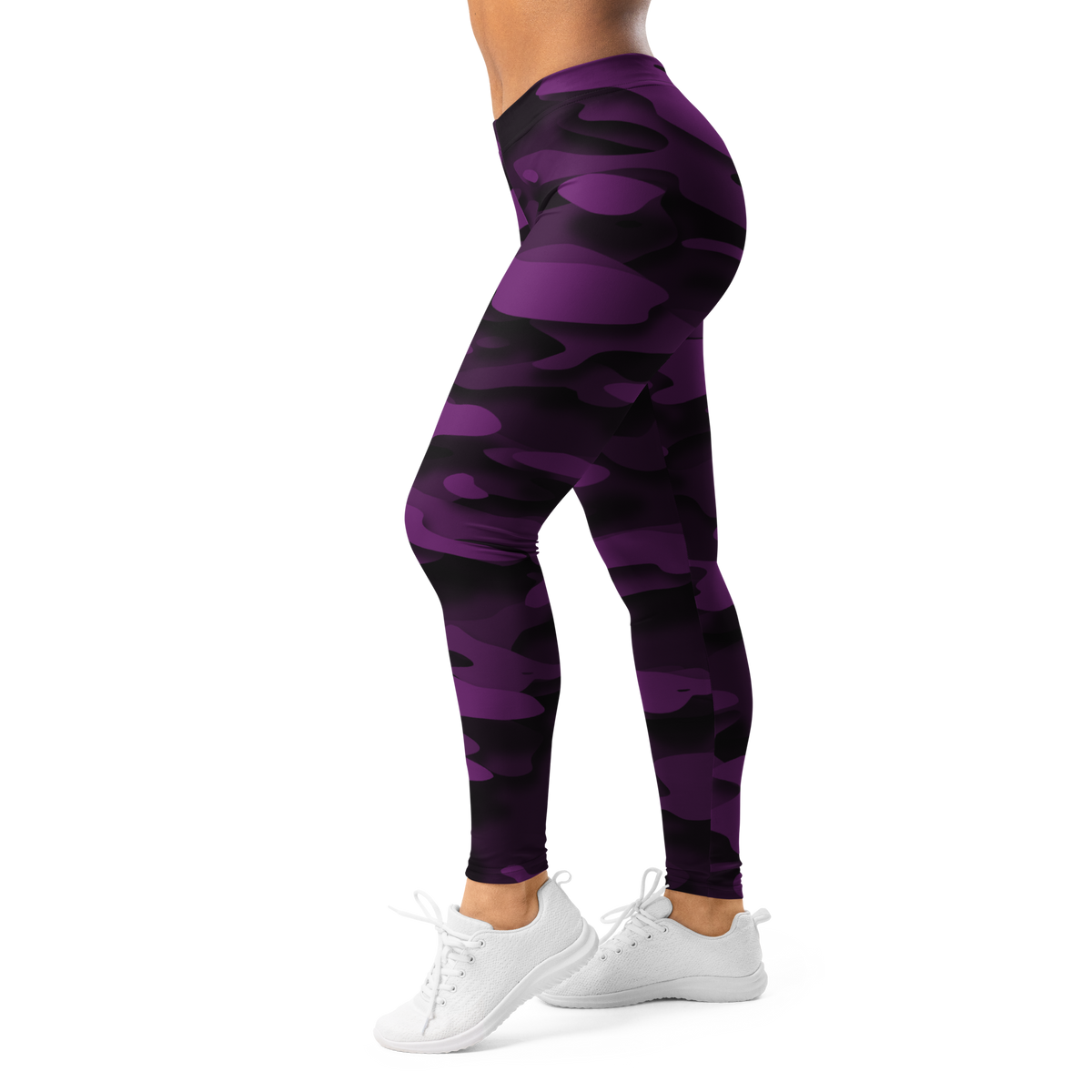 Gulf Relief Dahlia camouflage mid-rise comfort leggings, left-side view.