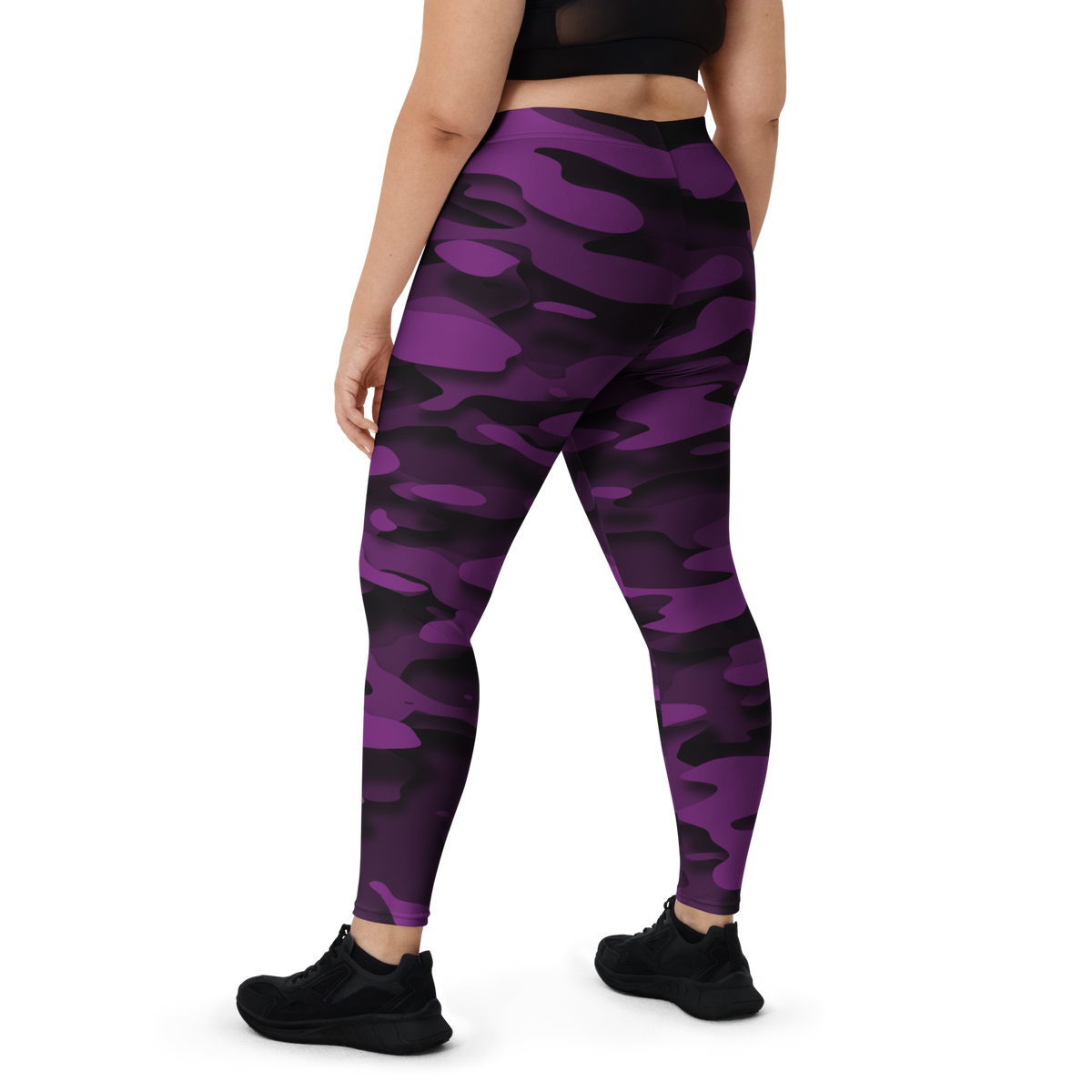 Gulf Relief Dahlia camouflage mid-rise comfort leggings, oversize-fit back view.