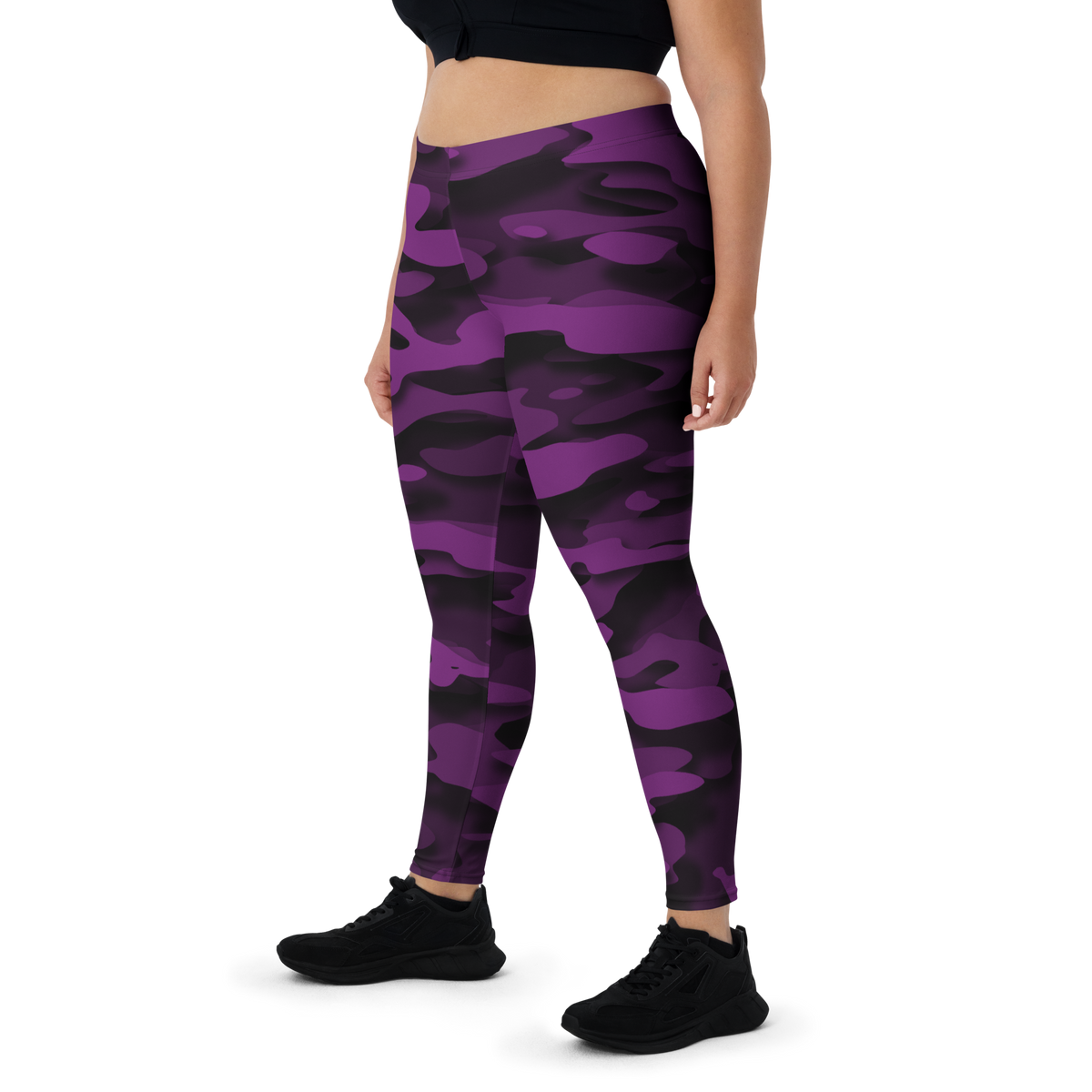 Gulf Relief Dahlia camouflage mid-rise comfort leggings, oversize-fit front view.