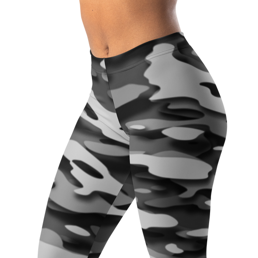 Gulf — Relief · Greyscale mid-rise everyday leggings, waistband and pattern detail.