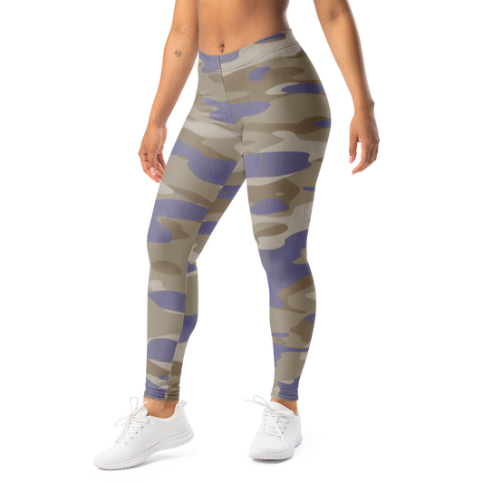 Gulf — Striation · Very Peri · 1 mid-rise everyday leggings, left-front view.