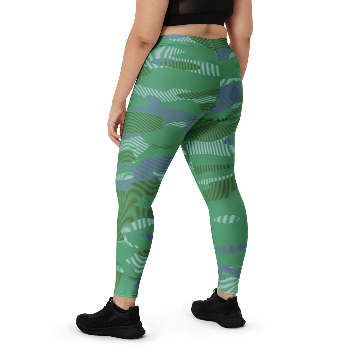 Gulf Striation Very Peri 2 camouflage mid-rise comfort leggings, oversize-fit back view.