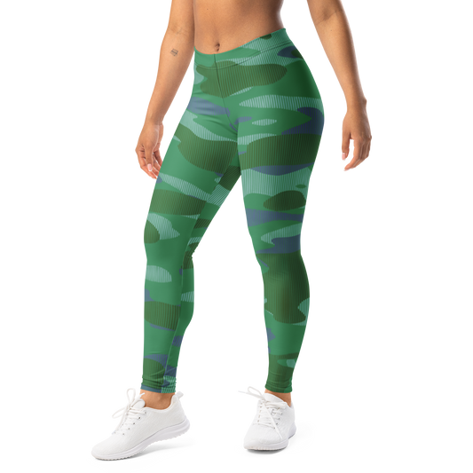 Gulf — Striation · Very Peri · 2 mid-rise everyday leggings, left-front view.