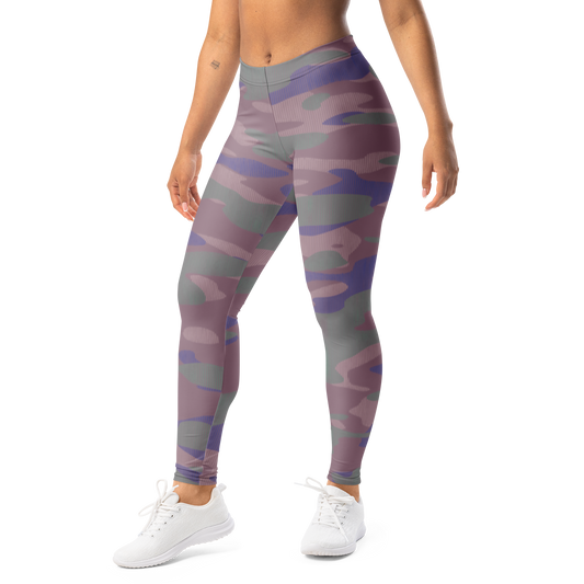 Gulf — Striation · Very Peri · 3 mid-rise everyday leggings, left-front view.