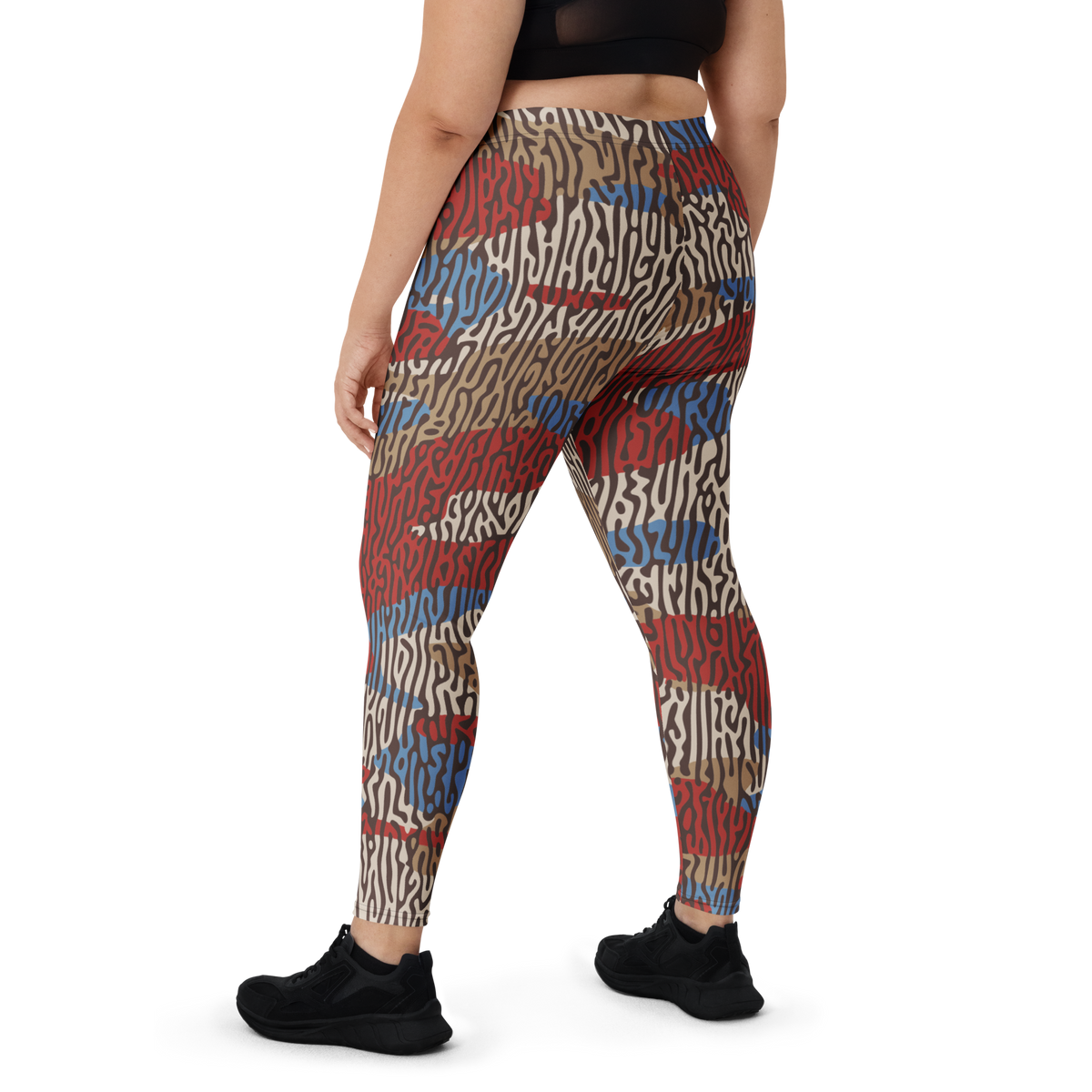 Gulf Turing Fall 5 camouflage mid-rise comfort leggings, oversize-fit back view.