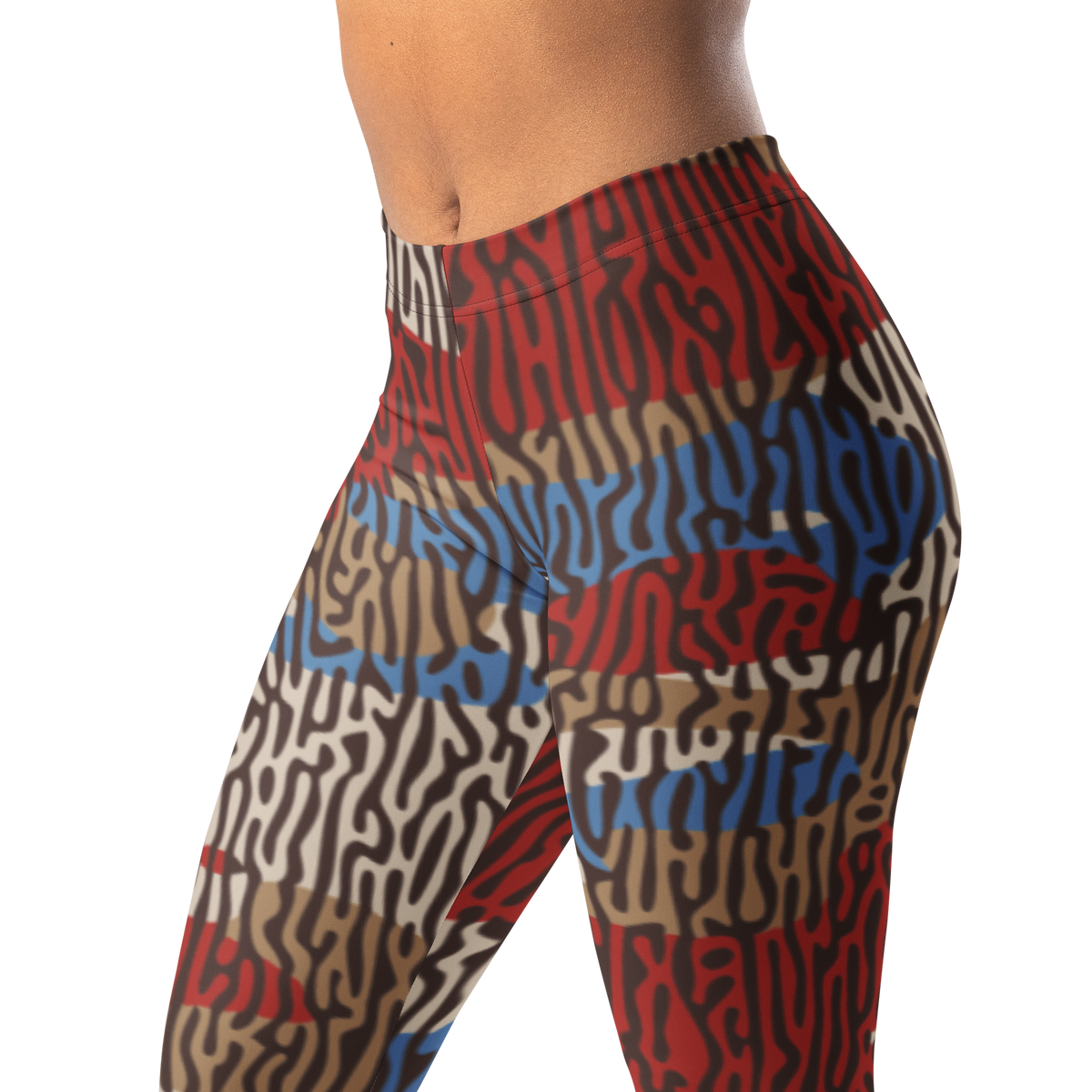 Gulf — Turing · Fall · 5 mid-rise everyday leggings, waistband and pattern detail.
