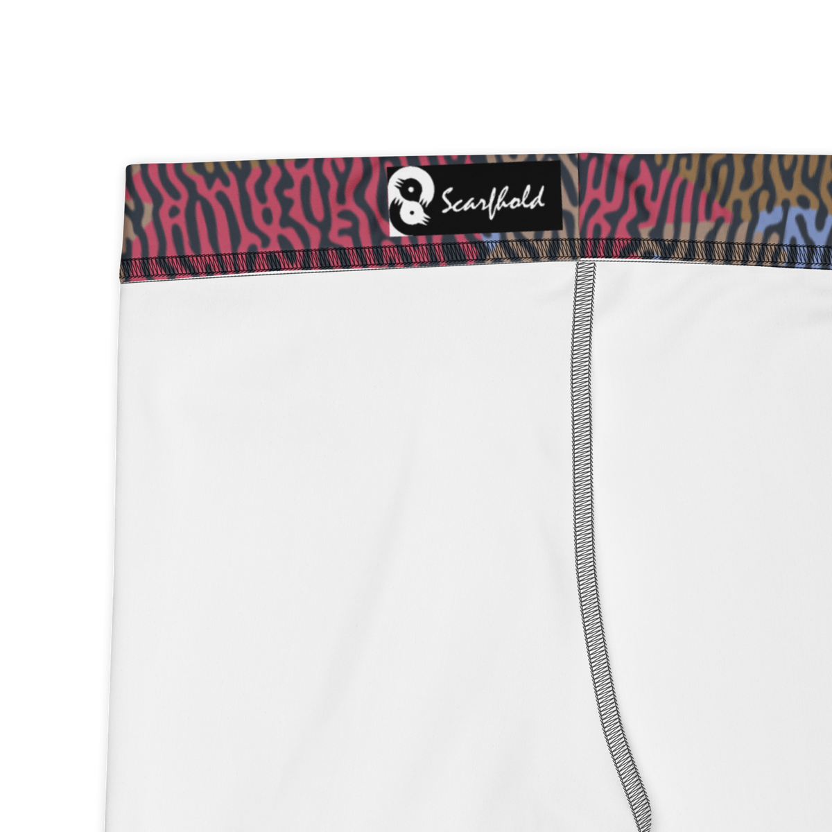Gulf Turing Flavour-Full camouflage mid-rise comfort leggings, fabric and construction details.