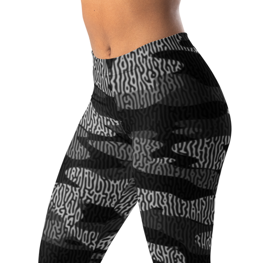Gulf — Turing · Greyscale mid-rise everyday leggings, waistband and pattern detail.