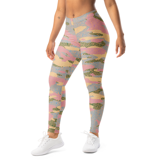 Gulf — Turing · Spring Meadow mid-rise everyday leggings, left-front view.