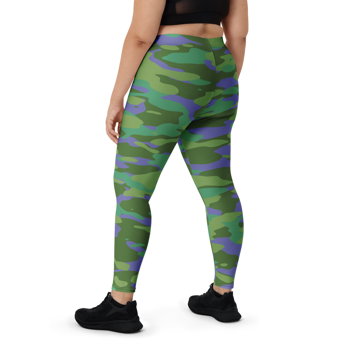 Gulf Very Peri 2 camouflage mid-rise comfort leggings, oversize-fit back view.