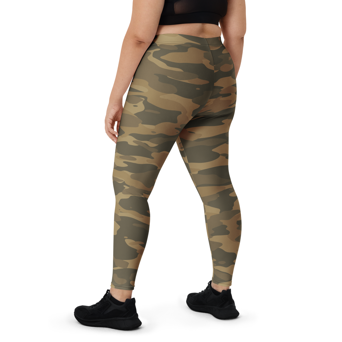 Gulf Woodland camouflage mid-rise comfort leggings, oversize-fit back view.
