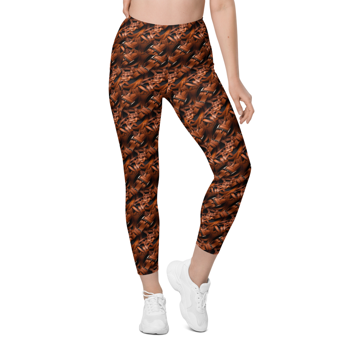 Harness Lattice high-waisted pocket leggings, front view.