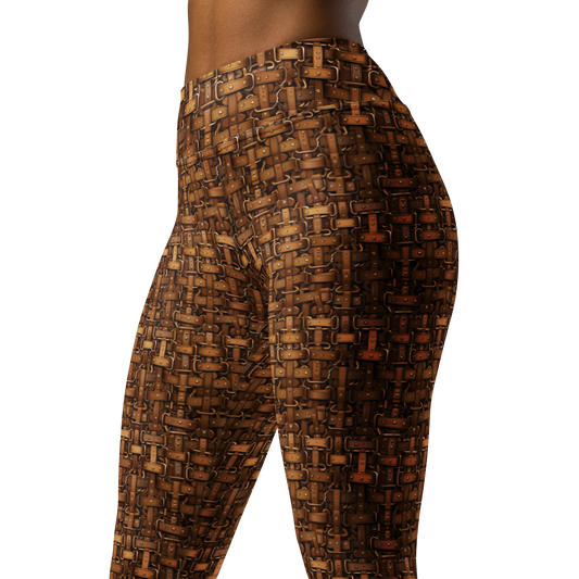 Harness — Lattice high-waisted yoga leggings, close three-quarter pattern view.