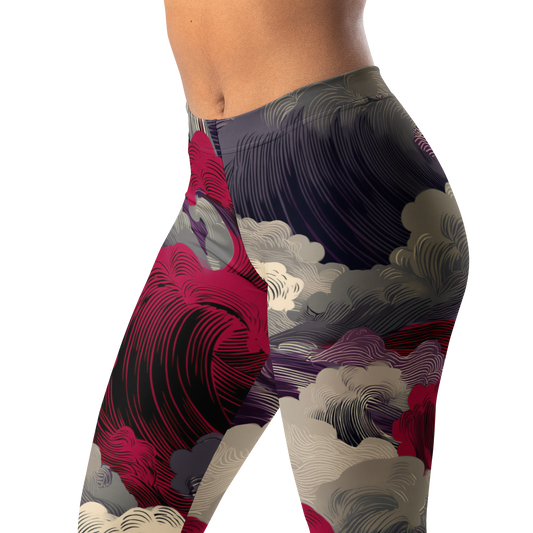 Hishō — Plume · Burnished Orchid mid-rise everyday leggings, waistband and pattern detail.
