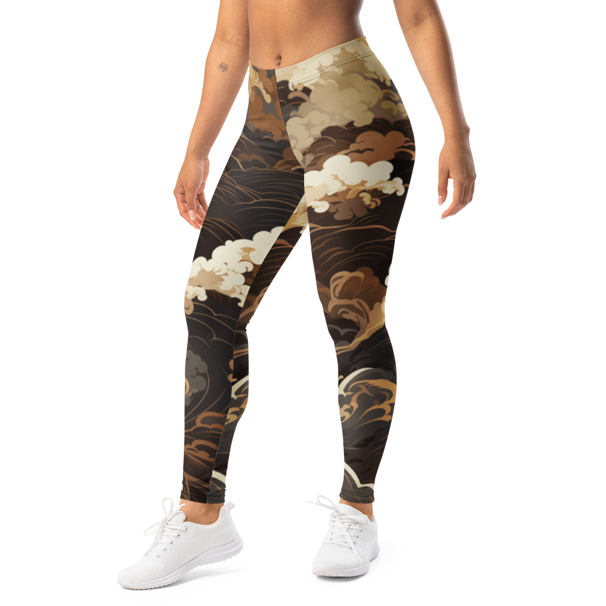 Hishō — Suspended Storm · Subtle Contrasts mid-rise everyday leggings, left-front view.