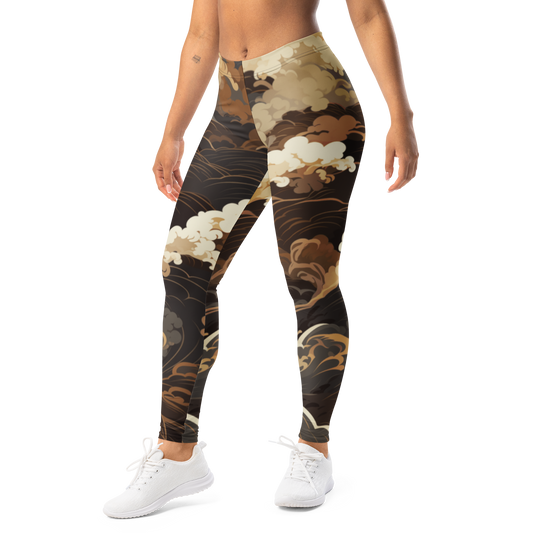 Hishō — Suspended Storm · Subtle Contrasts mid-rise everyday leggings, left-front view.