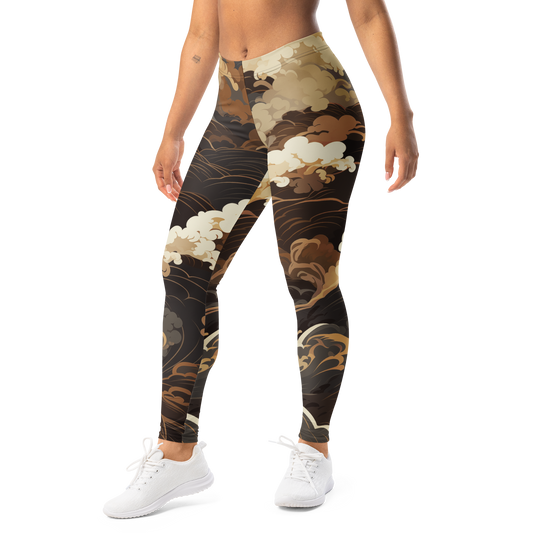 Hishō Suspended Storm Subtle Contrasts mid-rise comfort leggings, left-front view.
