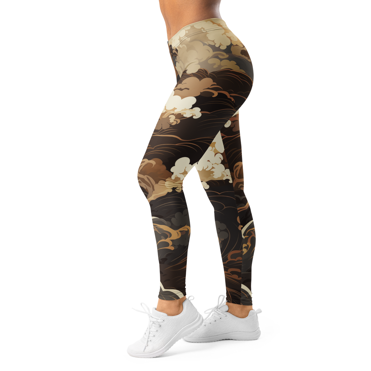 Hishō Suspended Storm Subtle Contrasts mid-rise comfort leggings, left-side view.