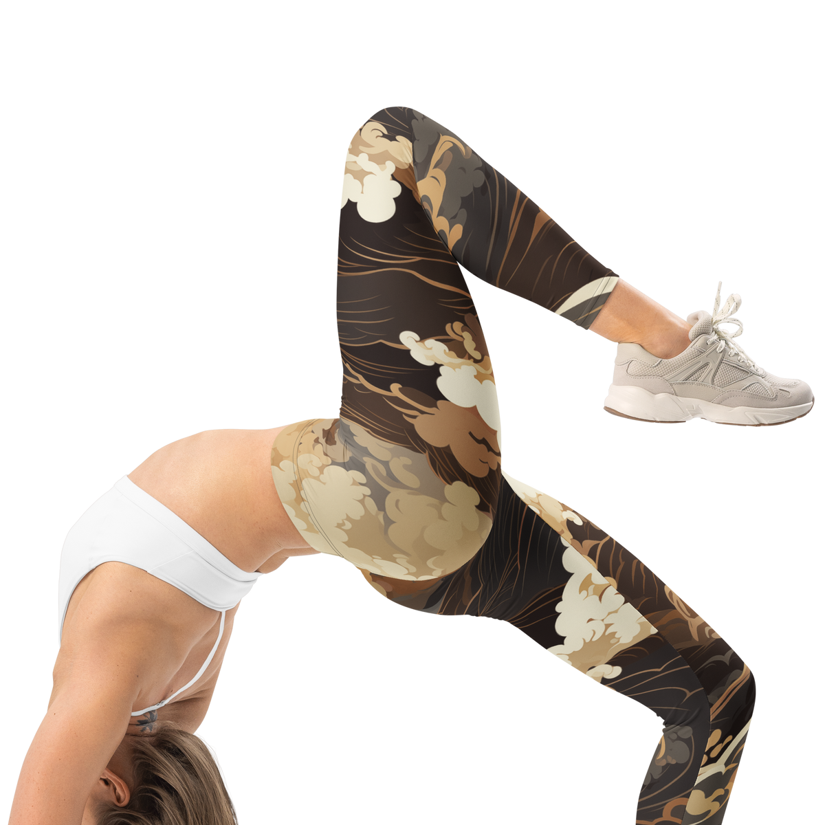 Hishō Suspended Storm Subtle Contrasts mid-rise comfort leggings, right-side view.