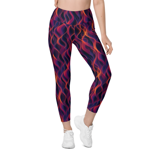 Inferna · Purple high-waisted pocket leggings, front view.