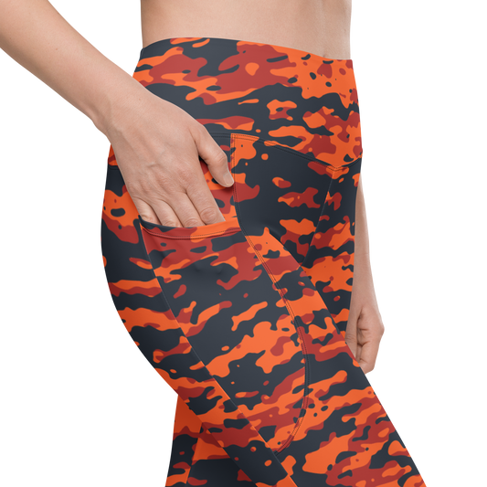 Inka Dragonfire camouflage high-waisted pocket leggings, pocket detail.