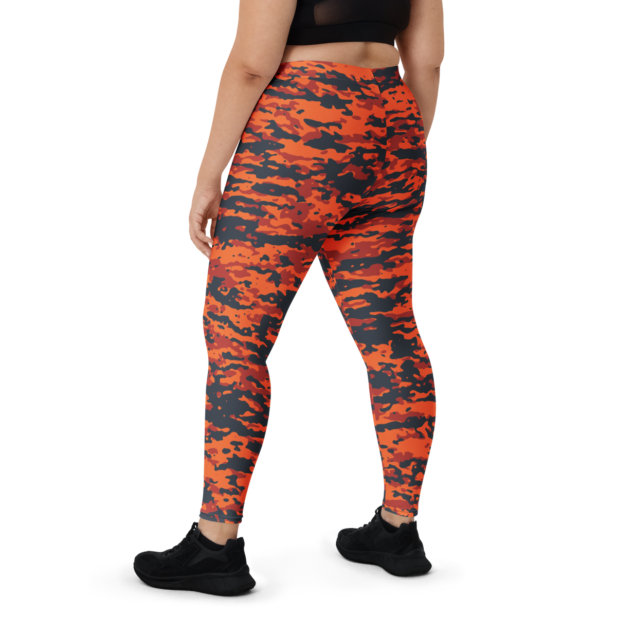 Inka Dragonfire camouflage mid-rise comfort leggings, oversize-fit back view.