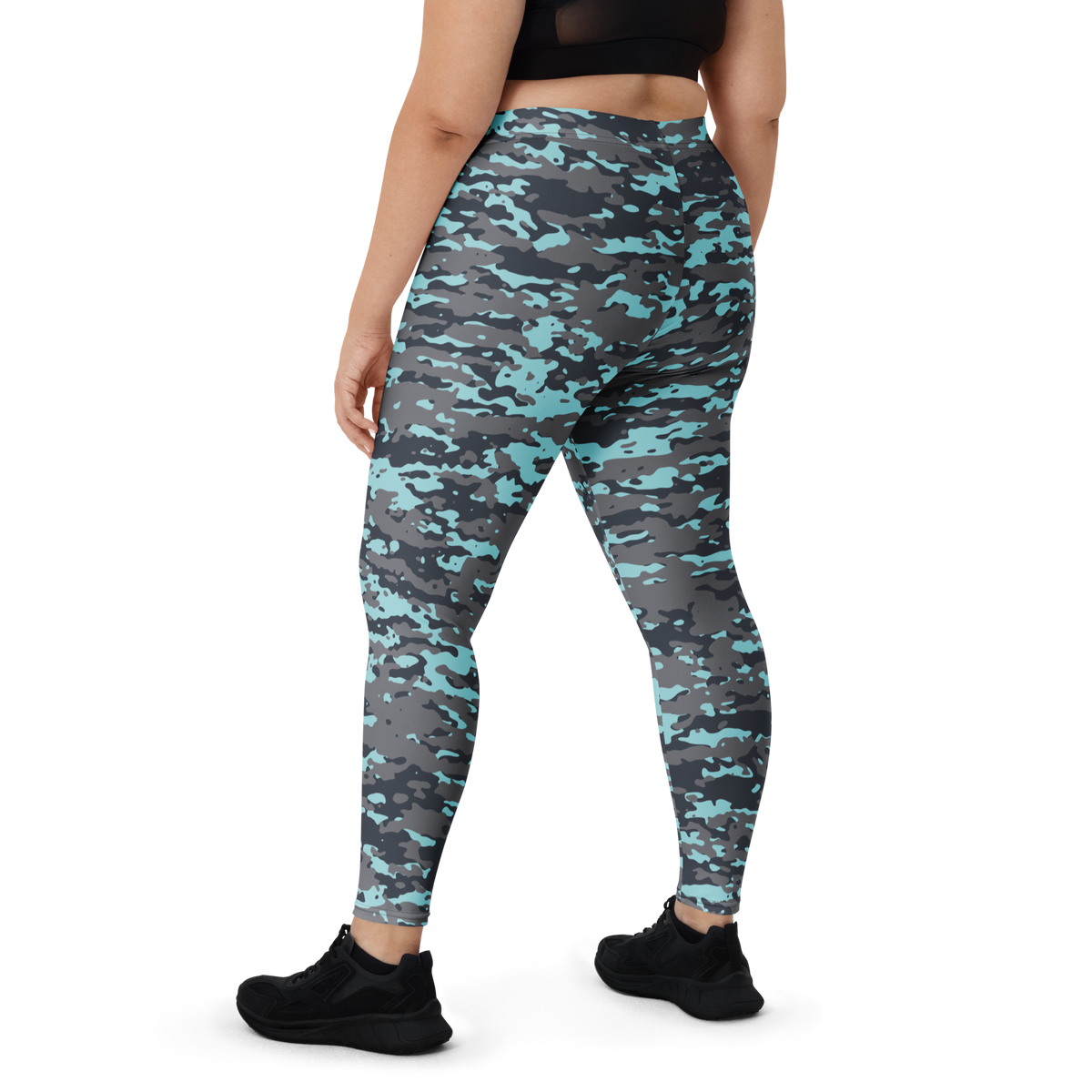 Inka Winter camouflage mid-rise comfort leggings, oversize-fit back view.