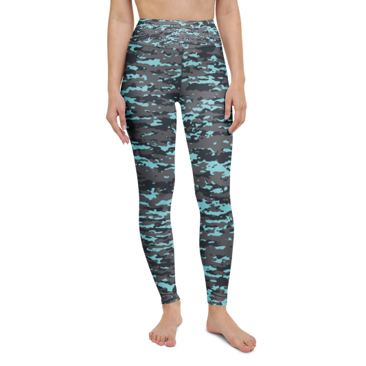 Inka · Winter high-waisted yoga leggings, straight front view, barefoot.