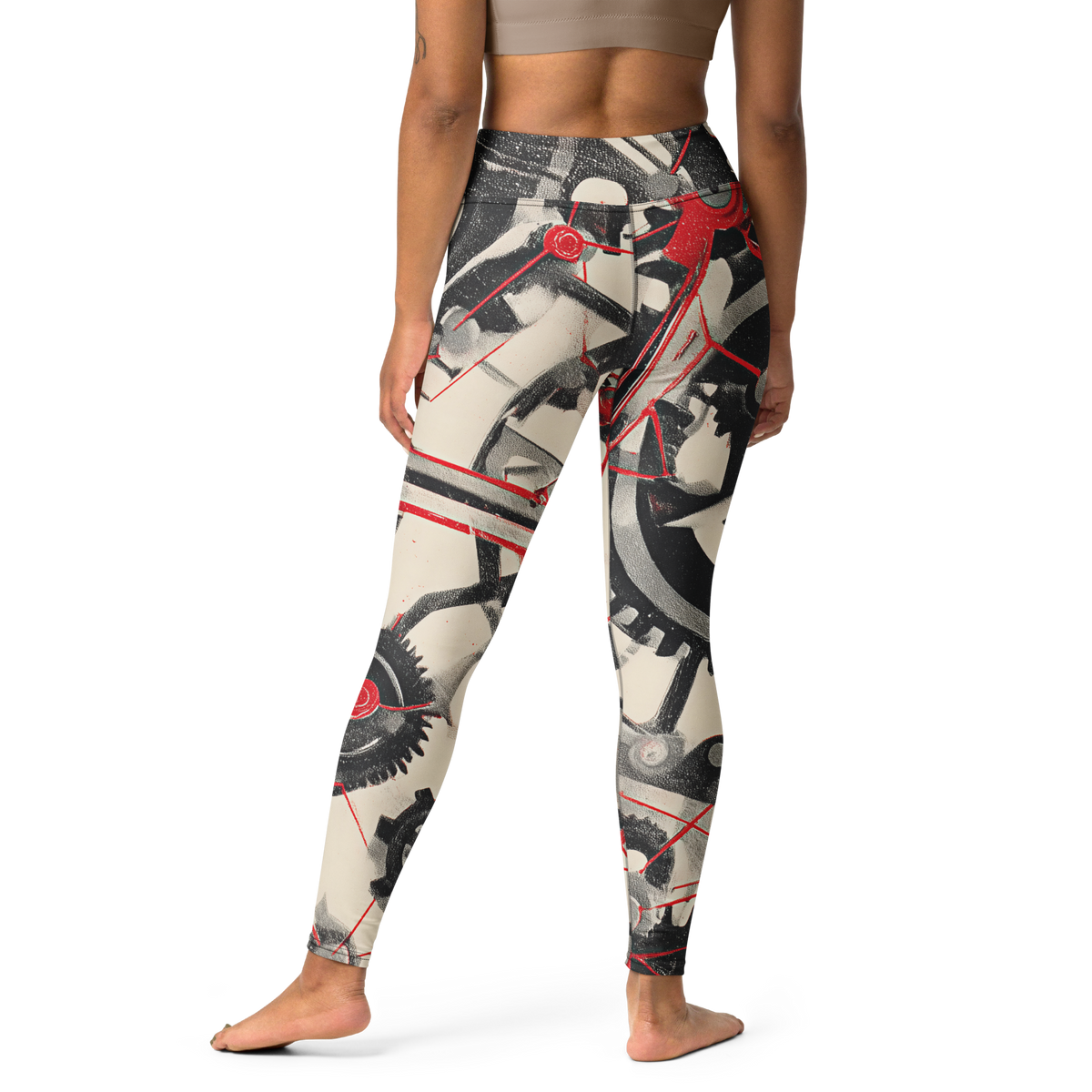 Interlink Scarfhold Palette high-waisted yoga leggings, back view.