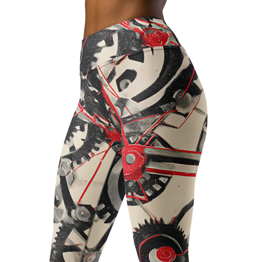 Interlink · Scarfhold Palette high-waisted yoga leggings, close three-quarter pattern view.
