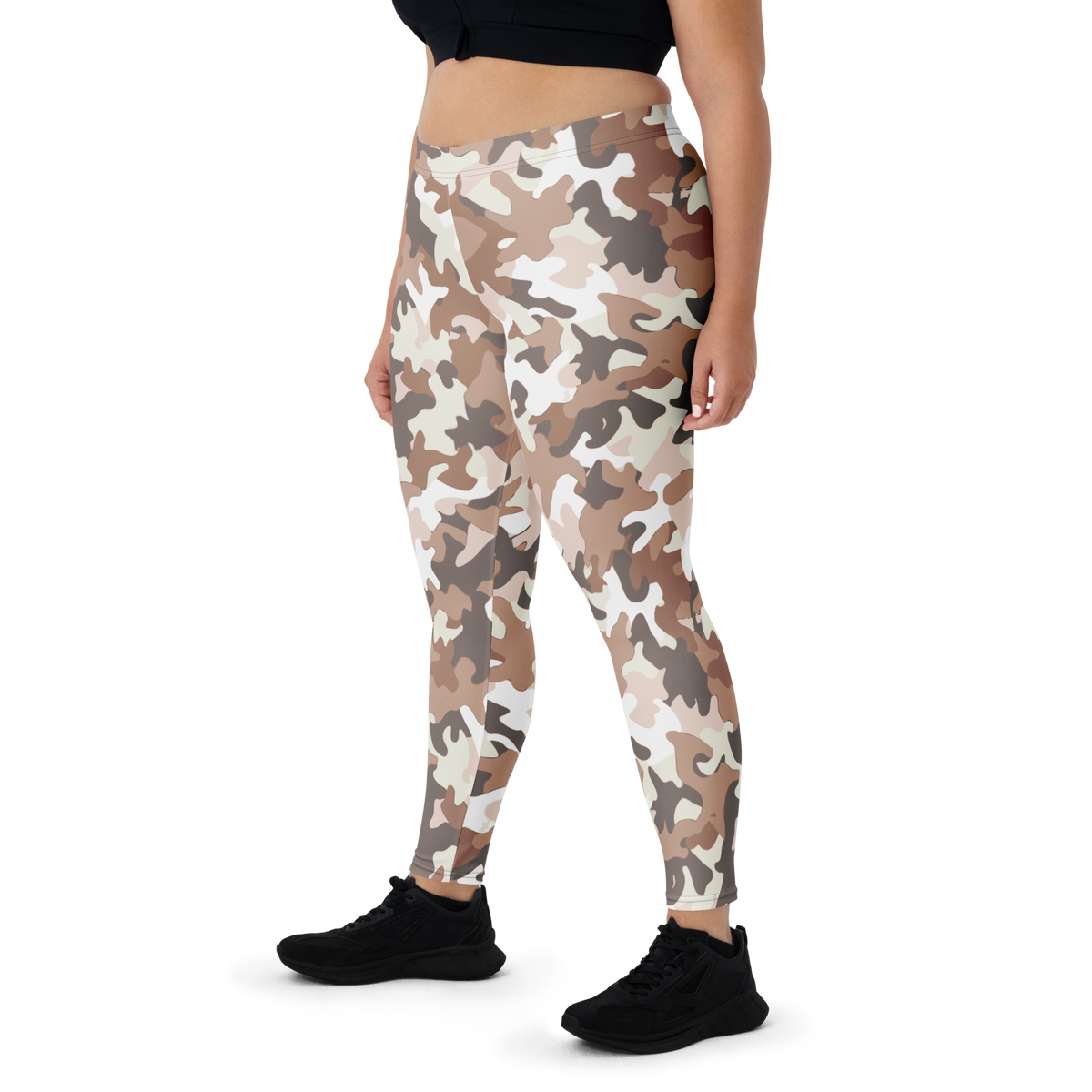 Jigg Relaxed Elegance camouflage mid-rise comfort leggings, oversize-fit front view.