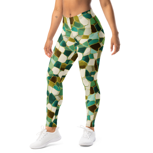 Kintsugi · Botanical Voltage mid-rise everyday leggings, left-front view.