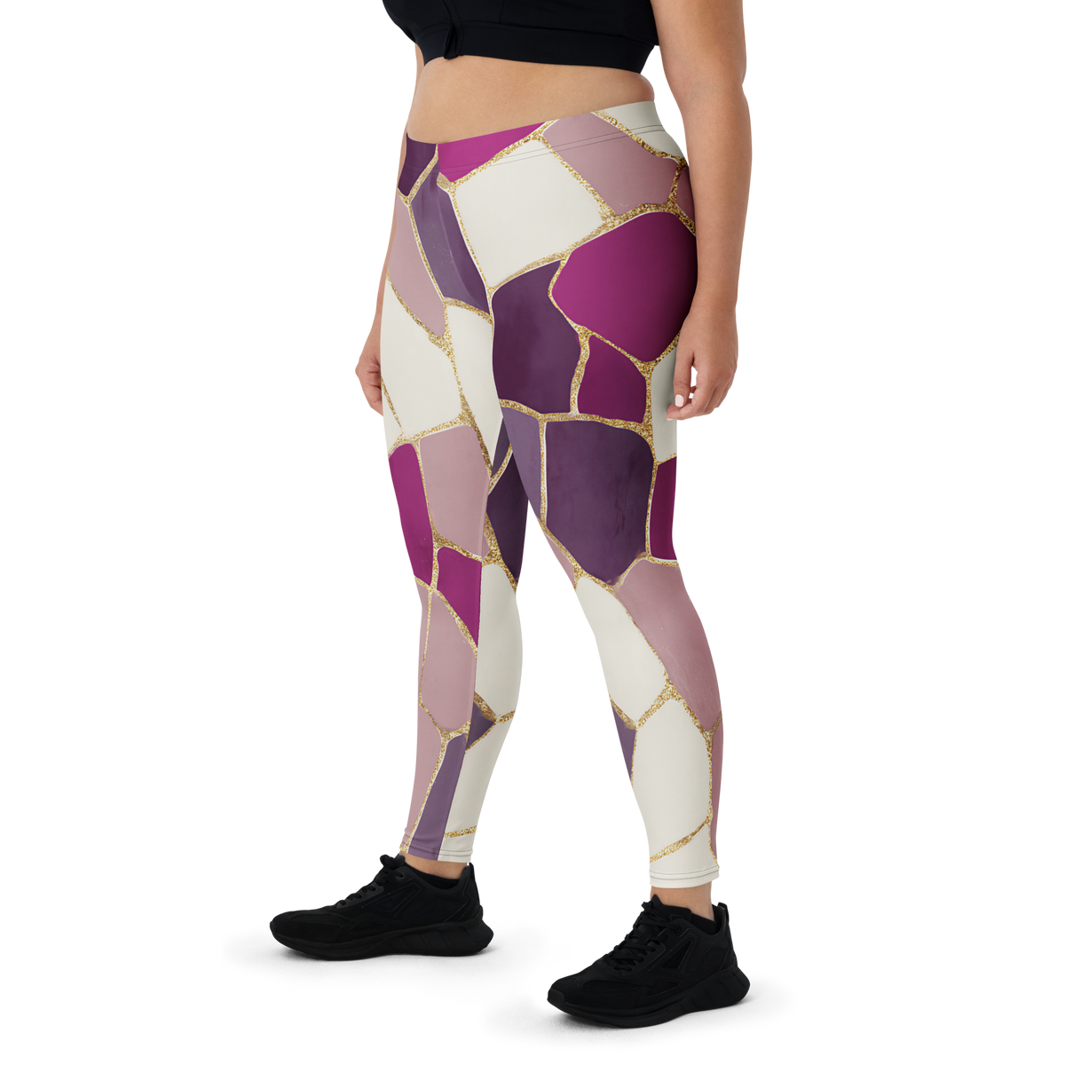 Kintsugi Burnished Orchid mid-rise comfort leggings, oversize-fit front view.