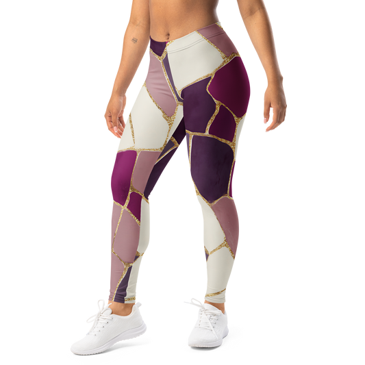 Kintsugi · Burnished Orchid mid-rise everyday leggings, left-front view.