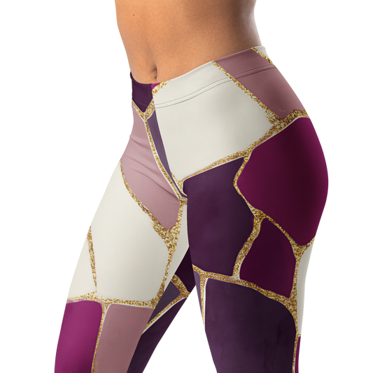 Kintsugi · Burnished Orchid mid-rise everyday leggings, waistband and pattern detail.