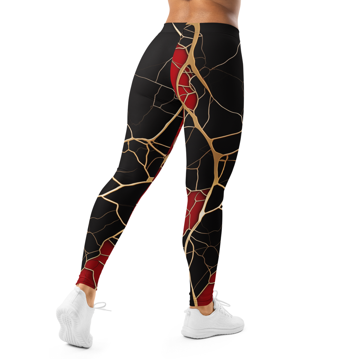 Kintsugi Scarfhold mid-rise comfort leggings, back view.