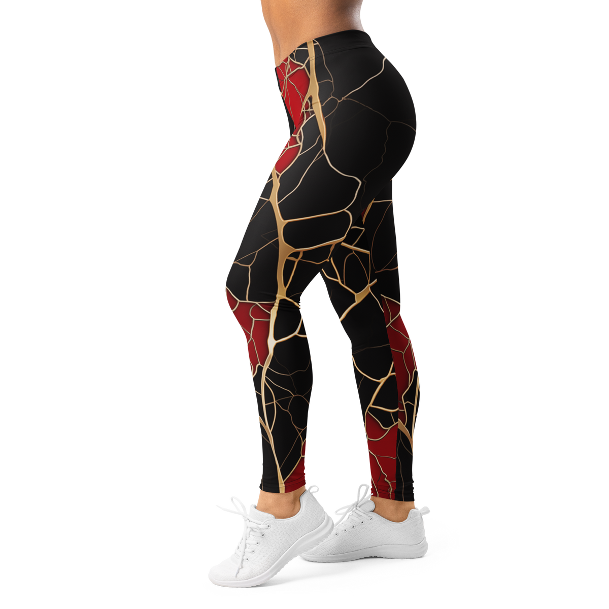 Kintsugi Scarfhold mid-rise comfort leggings, left-side view.