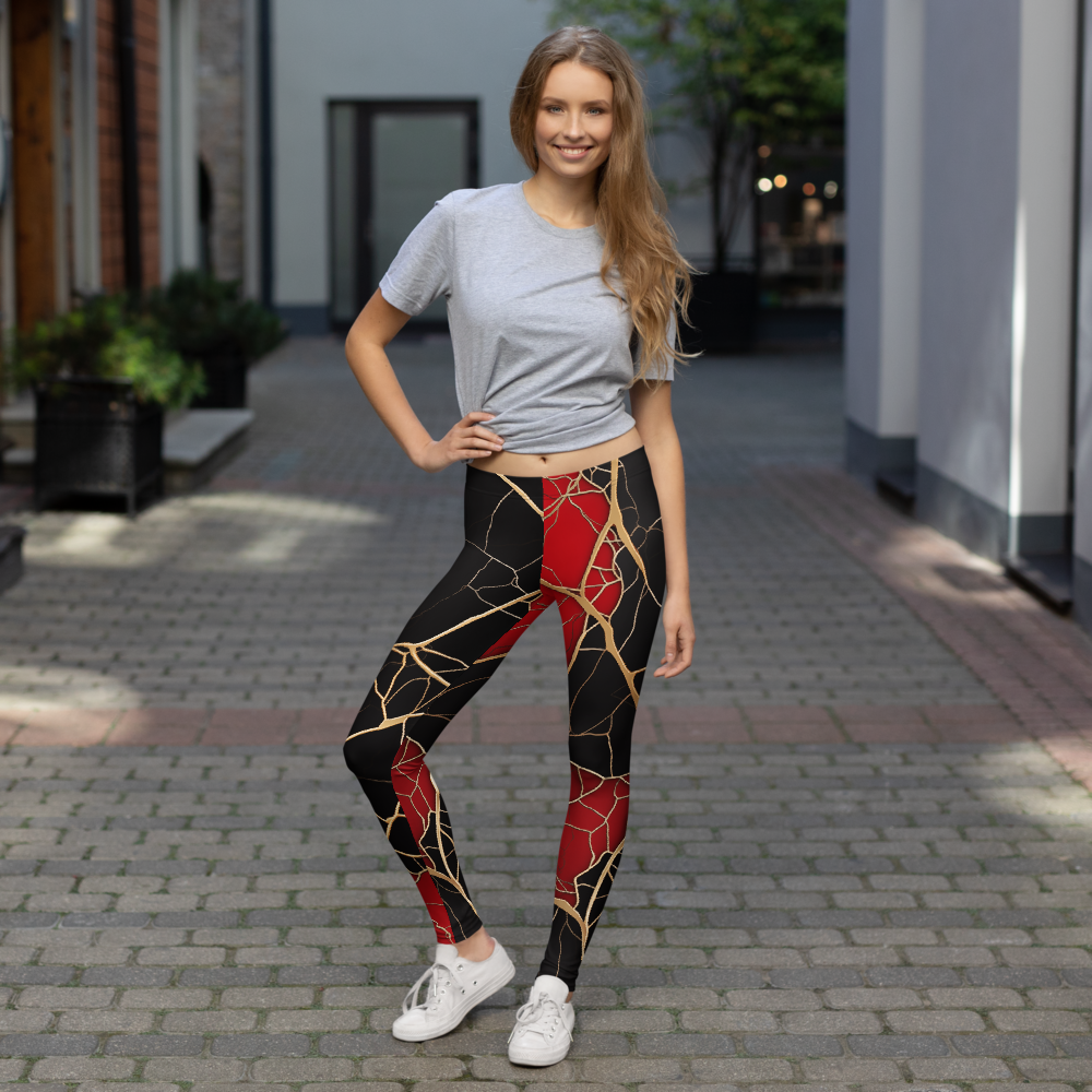 Kintsugi Scarfhold mid-rise comfort leggings, lifestyle front view.
