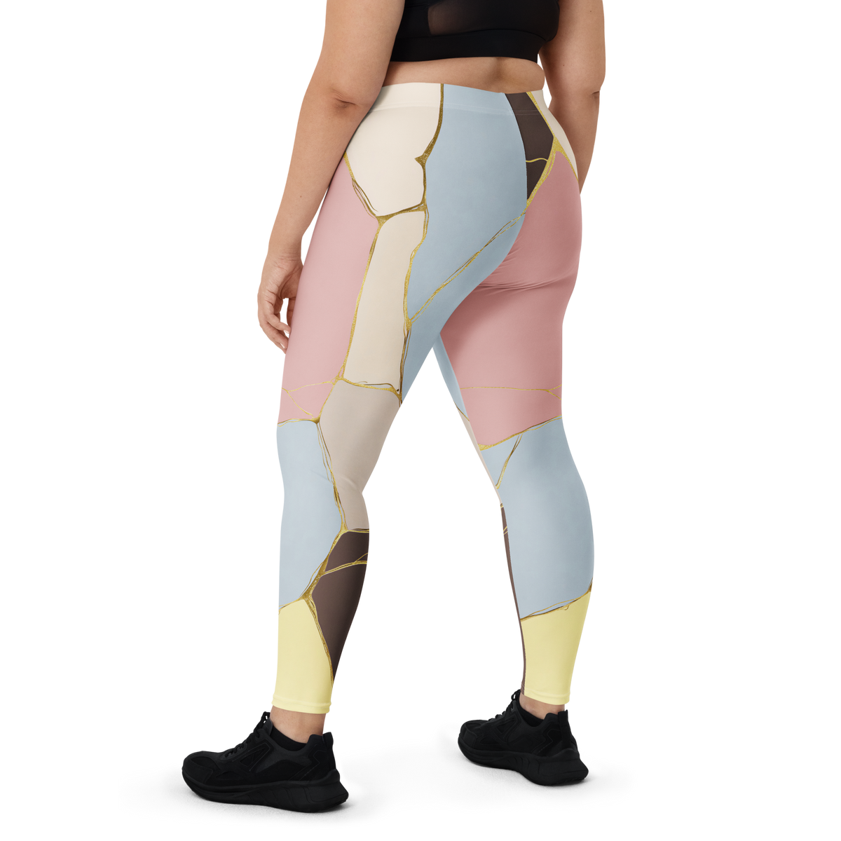 Kintsugi Soft Current mid-rise comfort leggings, oversize-fit back view.