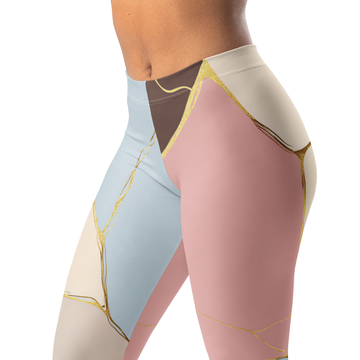 Kintsugi · Soft Current mid-rise everyday leggings, waistband and pattern detail.