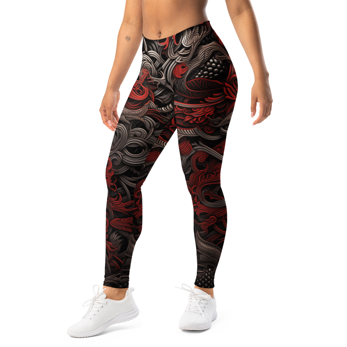 Kirin Scarfhold mid-rise comfort leggings, left-front view.