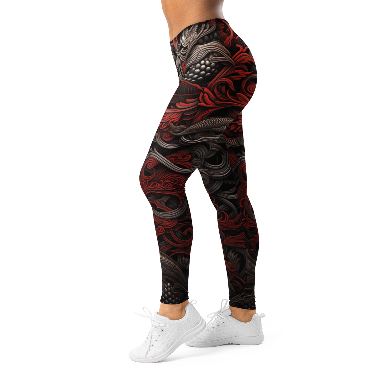 Kirin Scarfhold mid-rise comfort leggings, left-side view.