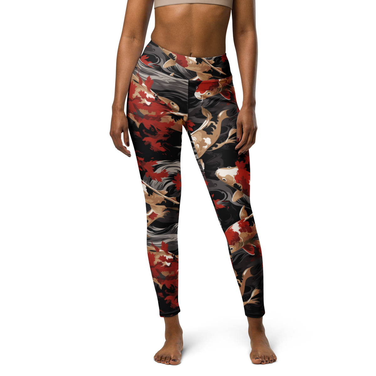 Koi · Scarfhold Palette high-waisted yoga leggings, front view.