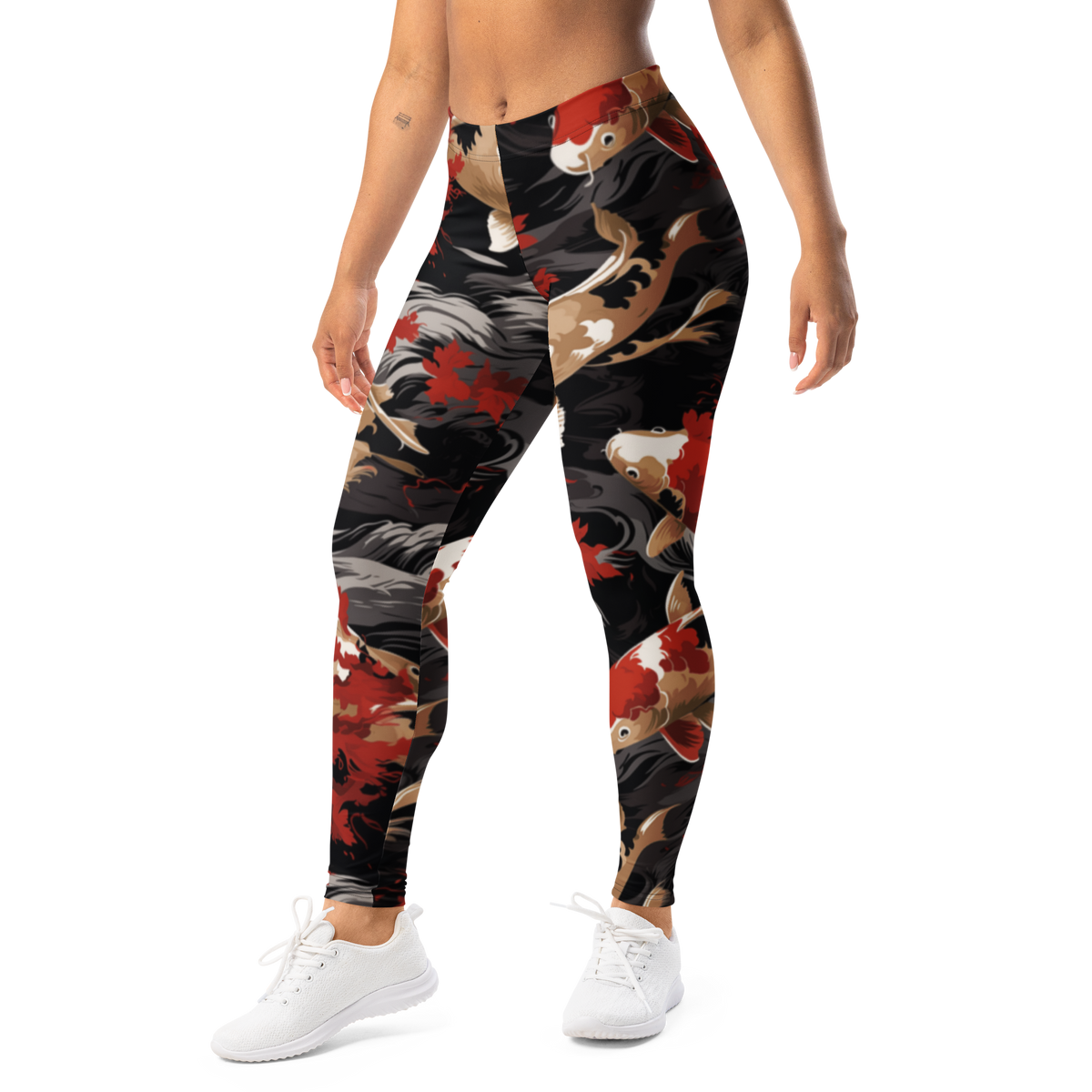 Koi · Scarfhold Palette mid-rise everyday leggings, left-front view.