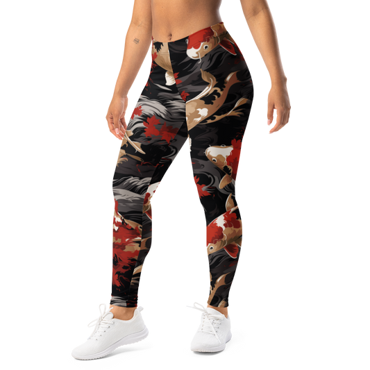 Koi · Scarfhold Palette mid-rise everyday leggings, left-front view.