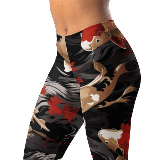 Koi · Scarfhold Palette mid-rise everyday leggings, waistband and pattern detail.