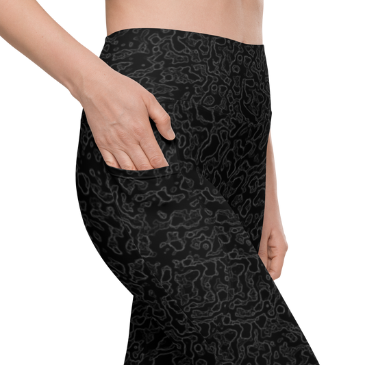 Lava · Greyscale high-waisted pocket leggings, pocket detail.