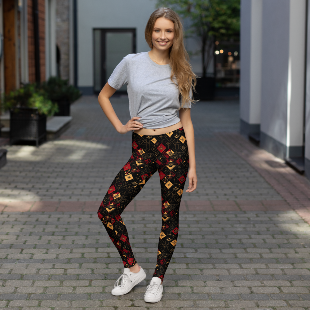 Magia Scarfhold mid-rise comfort leggings, lifestyle front view.
