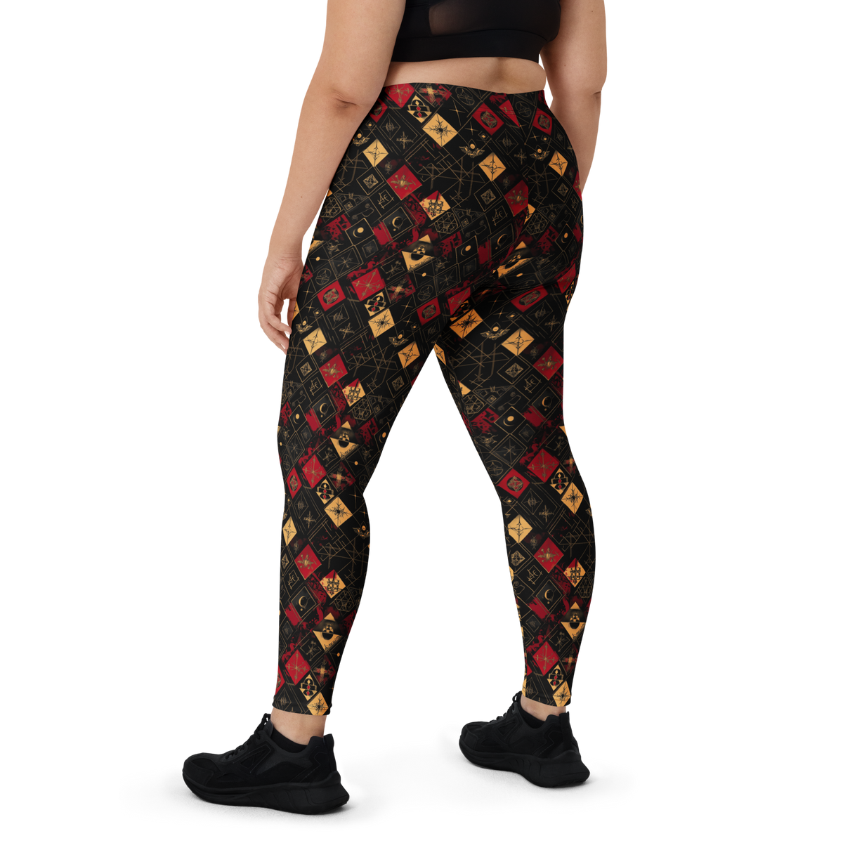 Magia Scarfhold mid-rise comfort leggings, oversize-fit back view.